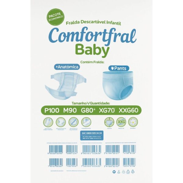 kit 2 pacote Fralda Descartavel Geriatrica Adulto Confort Master Pants Incontinência Severa G/EG 16 Unidades