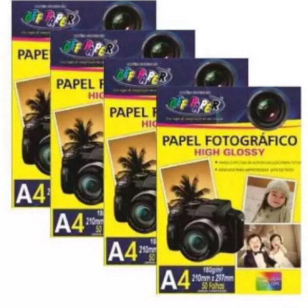 papel fotográfico foto brilhante glossy 180g A4 c/ 50 folhas cor branco - Imagem 2