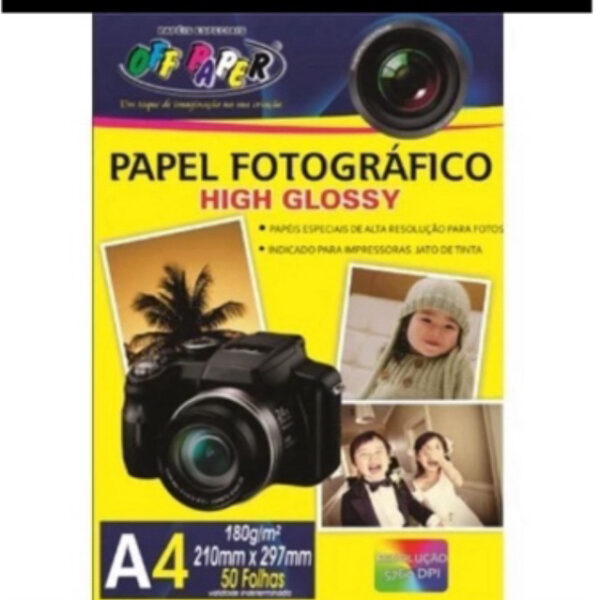 papel fotográfico foto brilhante glossy 180g A4 c/ 50 folhas cor branco - Imagem 3