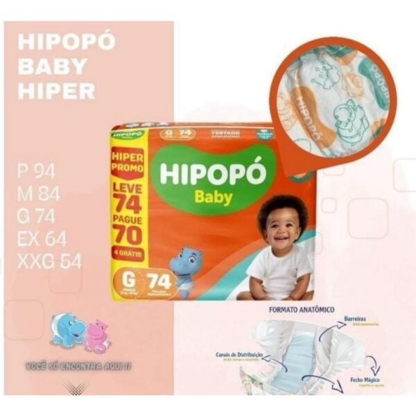 Fralda infantil - hipopó - Imagem 2