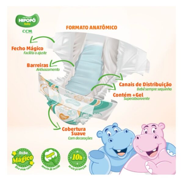 Fralda infantil - hipopó - Imagem 9