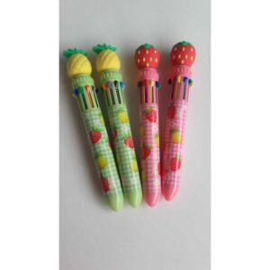 Caneta 6 Cores Lanches e Frutas