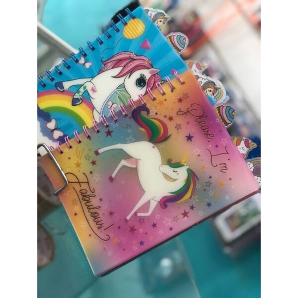 caderno divertido unicornio