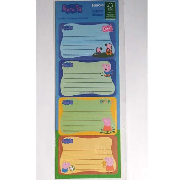 Etiqueta Adesiva Escolar Peppa Pig 16 Etiquetas