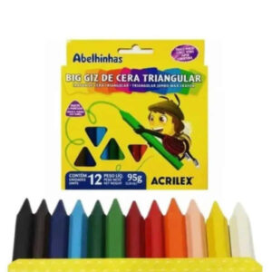 Giz De Cera Triangular 12 Cores Acrilex