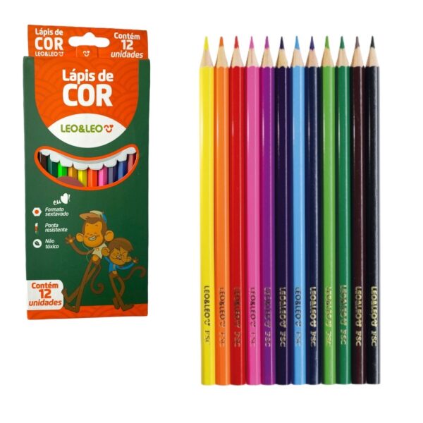 Lápis De Cor 12 Cores LeoeLeo